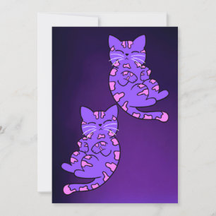 Purple Kitten Twins 2 Card