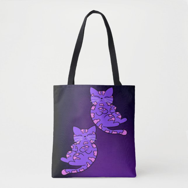 Purple Kitten Twins 2 Tote Bag (Front)