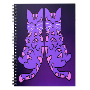 Purple Kitten Twins Notebook