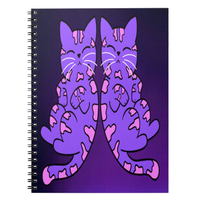 Purple Kitten Twins Notebook (Front)