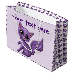 Purple Kitty Large Gift Bag
