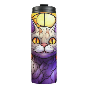 Purple Kitty Lover's Gift Thermal Tumbler