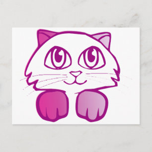 Purple Kitty Postcard