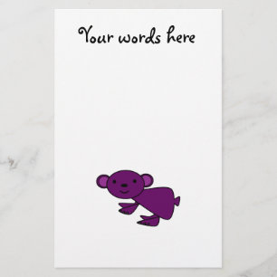 Purple koala stationery