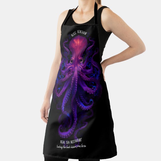 Purple Kraken Tentacles Squid Monster Octopus Apron (Insitu)