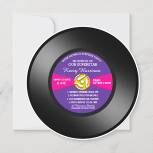 Purple Label Vinyl 45 Record Surprise Party Invitation