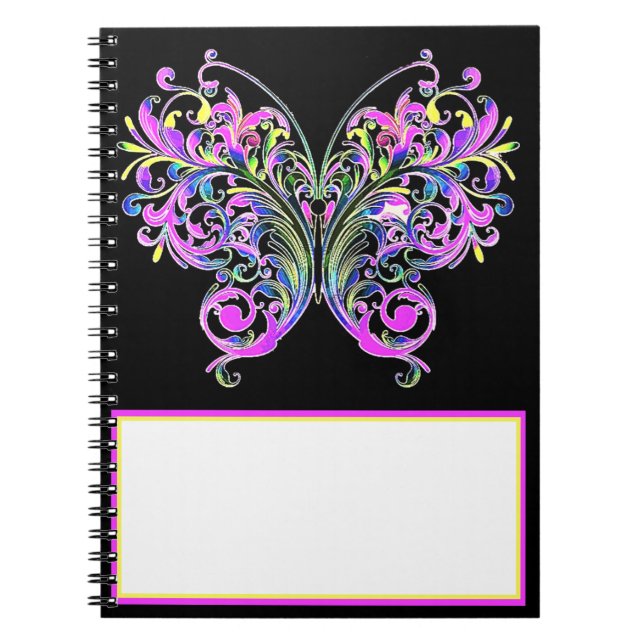 purple lace butterfly notebook (Front)