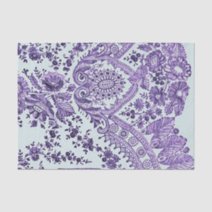 Purple Lace Roses Tissue Paper
