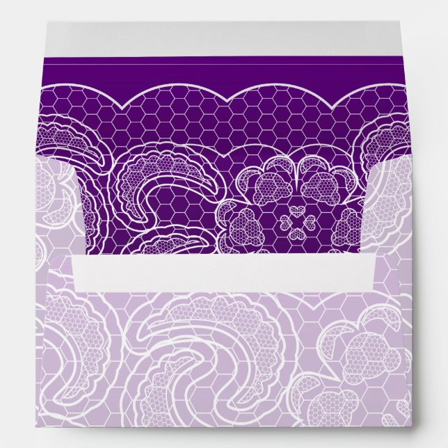 Purple Lace Wedding Envelopes (Back (Bottom))