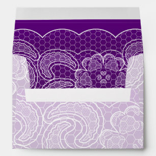 Purple Lace Wedding Envelopes