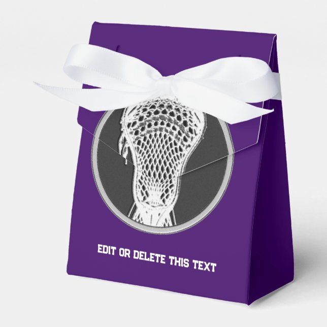 Purple Lacrosse Senior Night favour box (Front Side)