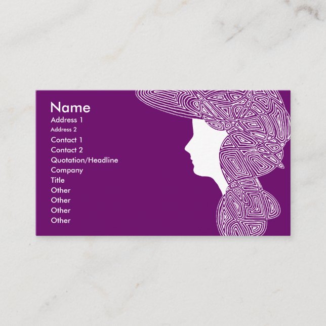 Purple Lady Business Card (Front)