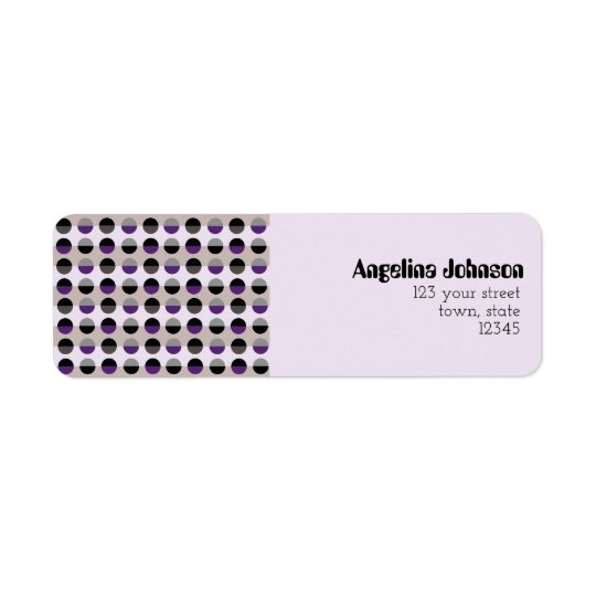 Purple Lady Chic Dots Pattern Adorable Stylish Return Address Label