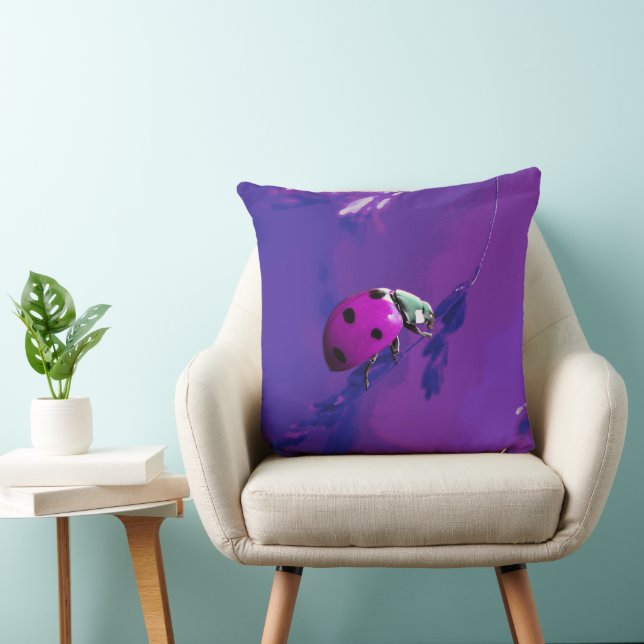 Purple Ladybug Cushion (Chair)