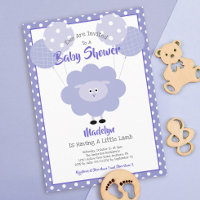 Purple Lamb Gender Neutral Baby Shower Modern Cute