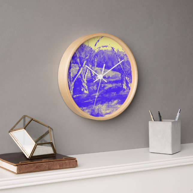 Purple Lands Yellow Skies Clock (Office)