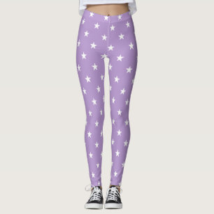 Purple Large Stars Leggings