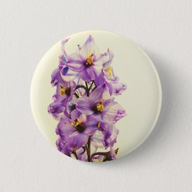 Purple Larkspur Delphinium 6 Cm Round Badge (Front)