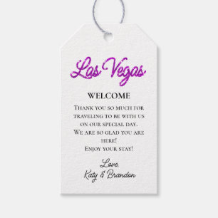 Purple Las Vegas Sparkles Wedding Welcome Gift Tags