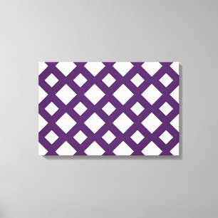 Purple Lattice on White Canvas Print