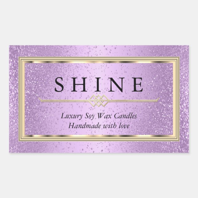 Purple Lavender and Gold  Rectangular Sticker (Front)