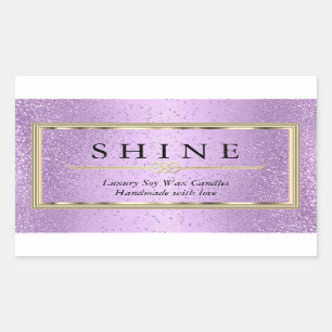 Purple Lavender and Gold  Rectangular Sticker