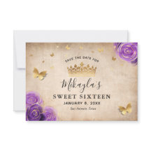 Purple Lavender and Gold Roses Elegant