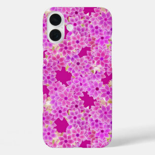 Purple, lavender and plum flowers, plum background iPhone 16 plus case