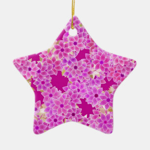 Purple, lavender and plum flowers, plum background ceramic tree decoration