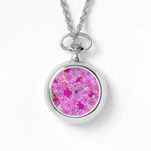Purple, lavender and plum flowers, plum background watch