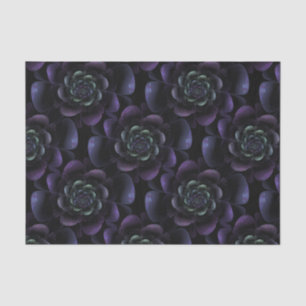 Purple Lavender Black Teal Floral Tissue Paper