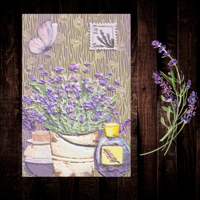 Purple Lavender Blooms Apothecary Vintage Ephemera Tissue Paper (Creator Uploaded)