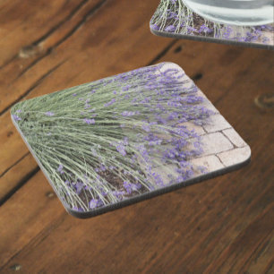 Purple Lavender Blooms Floral Coaster
