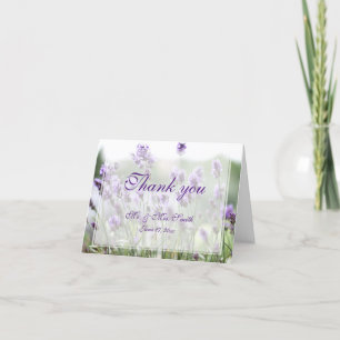 Purple Lavender Bohemian Wedding Thank You Cards