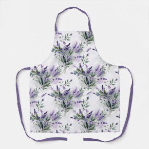Purple Lavender Botanical Watercolor Apron