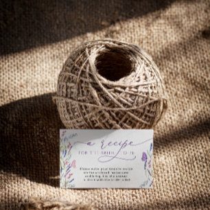 Purple Lavender Bridal Shower Recipe Request Enclo Enclosure Card