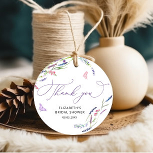 Purple Lavender Bridal Shower Thank You Favour Tag