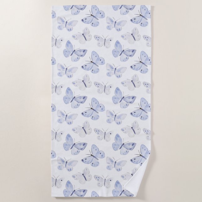 Purple Lavender Butterflies   Beach Towel (Front)