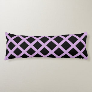 Purple Lavender Chequered Diamond Stripes Pattern Body Cushion