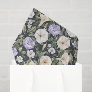 Purple Lavender Cream Pink Flowers Birthday Tissue Paper