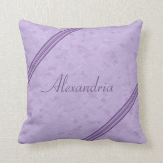 Purple Lavender Custom Striped Monogram Cushion