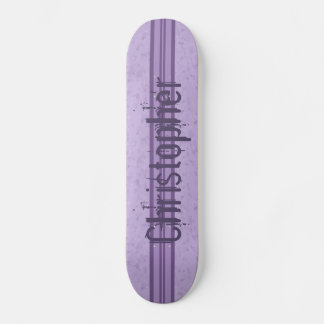 Purple Lavender Custom Striped Monogram Skateboard