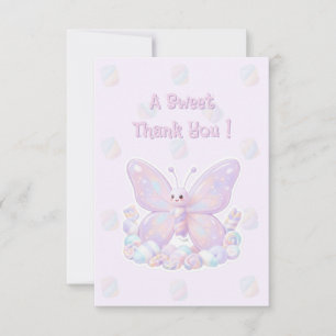 Purple Lavender Dream Butterfly Baby Shower Thank You Card