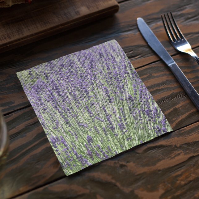 Purple Lavender Fields Floral Napkin (In Situ Table)