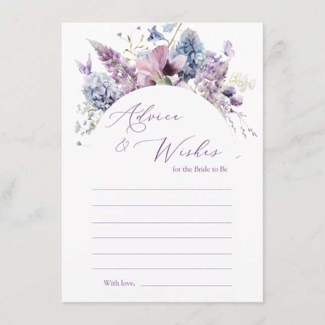 Purple + Lavender Floral Advice Card (Front)