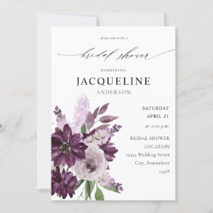 Purple & Lavender Floral Bridal Shower Invitation