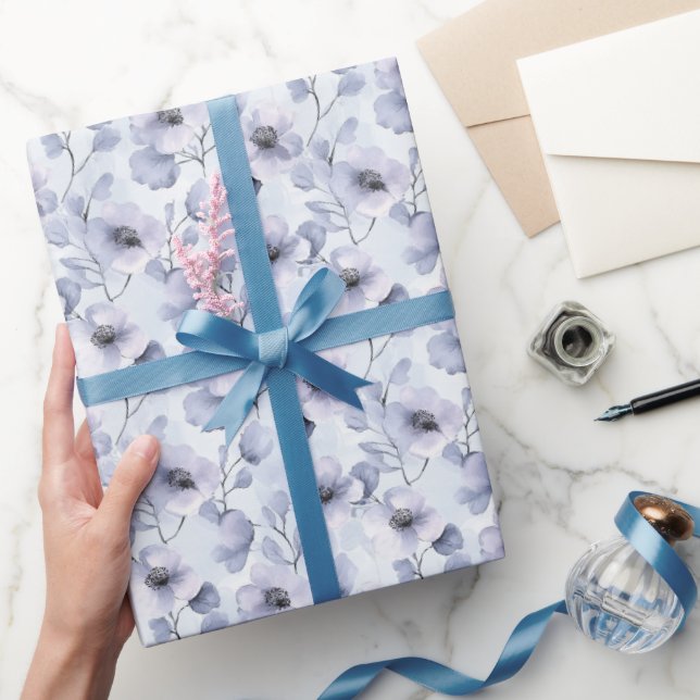 Purple Lavender Floral Bridal Shower Wrapping Paper (Gifting)