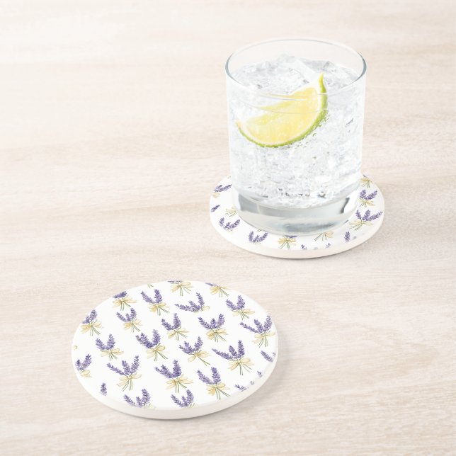 Purple Lavender Floral Coaster (Side)