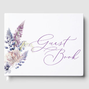 Purple + Lavender Floral Guest Book