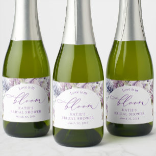 Purple + Lavender Floral Mini Champagne  Label